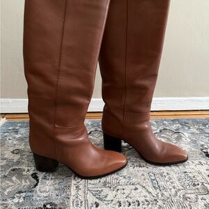 JCrew Brown Leather Knee-High Boots